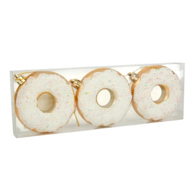 Елочная игрушка Chomik пластикові Пончики 3 шт, 8см, білі (5901292677169_2) Винница - изображение 1