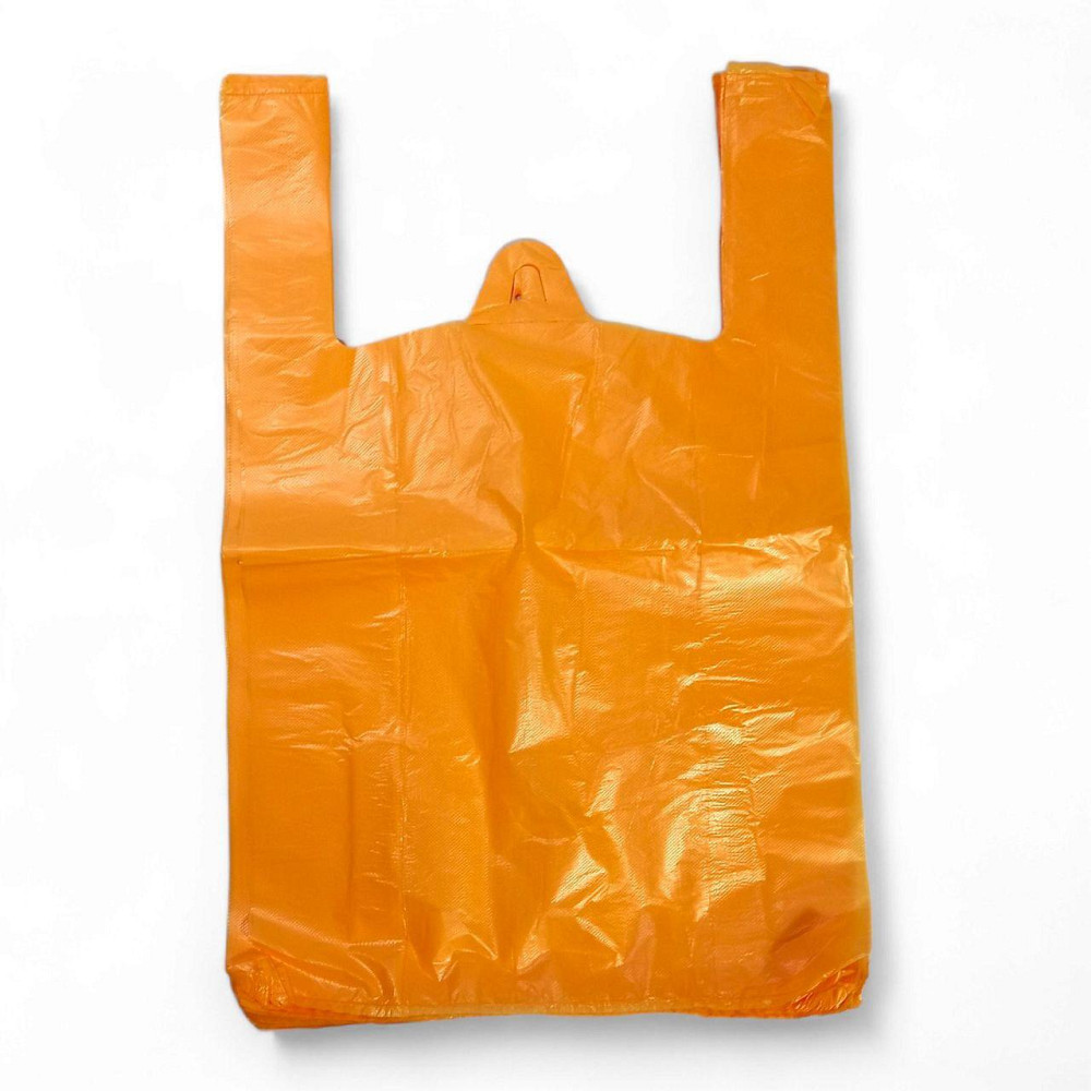 Пакеты майка Оранжевый 29/7×46 Золотое Сечение 250шт Харьков - изображение 1