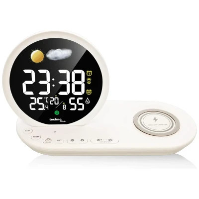 Настільний годинник Technoline Wireless Mobile Charging White (DAS302479) Вінниця - фото 1