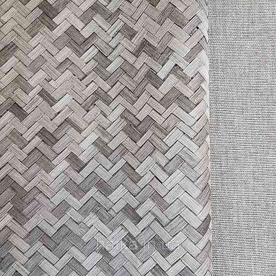 Шпалери метрові вінілові на флізелін Marburg Botanica смуги зигзагом під паркет чорні Київ