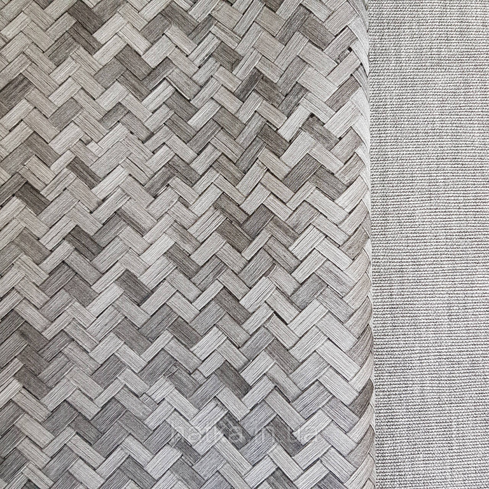 Шпалери метрові вінілові на флізелін Marburg Botanica смуги зигзагом під паркет чорні Київ - фото 2