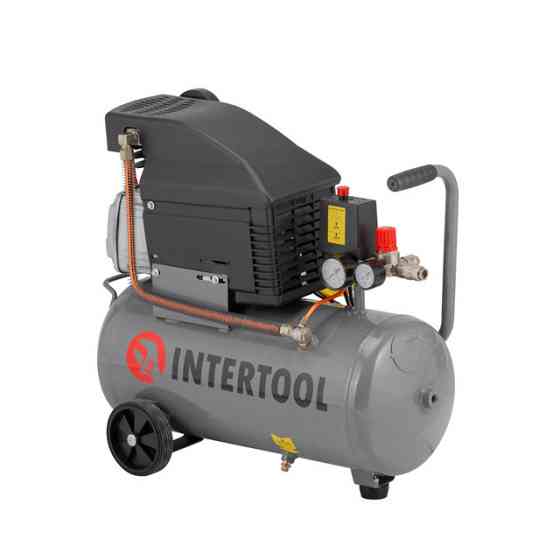 Компресор, 24 л, 1,5 кВт, 220 В, 8 атм, 206 л/хв, 80 дБ INTERTOOL PT-0010 Київ