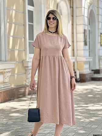 Летнее платье миди свободного кроя 