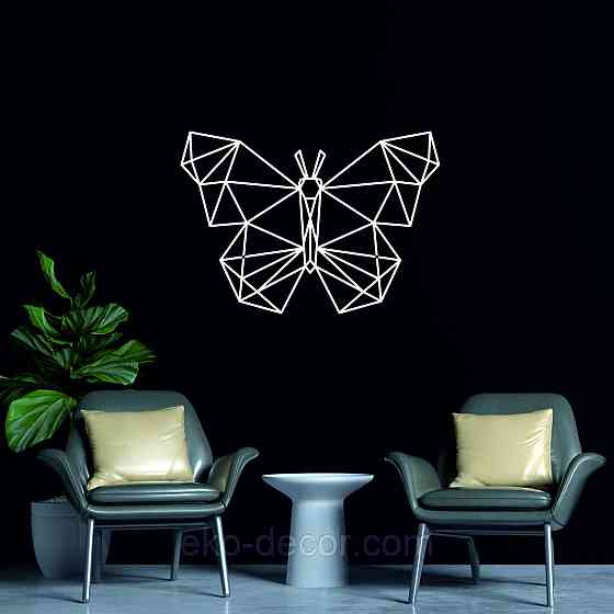 Декоративное настенное Панно «Бабочка», Декор на стену 110*77 см, Белый Киев