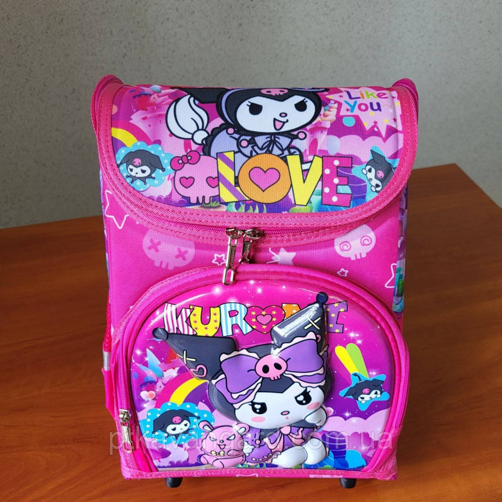 Портфель школьный 1 класс Hello Kitty Куроми каркасный, ортопедическая спинка, 3D принт, розовый Хмельницкий - изображение 2