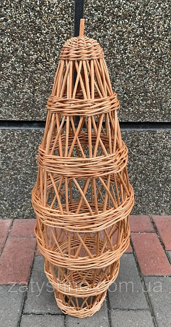 Абажур із лози високий кавовий Київ - фото 1
