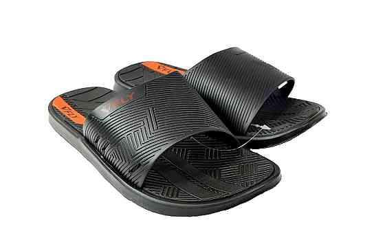 Шлепанцы мужские Fly Форсаж влагостойкие облегченные черные с оранжевым Киев