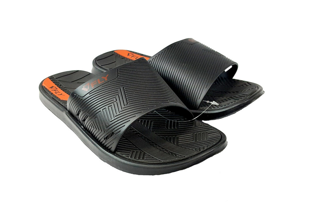 Шлепанцы мужские Fly Форсаж влагостойкие облегченные черные с оранжевым Киев - изображение 1