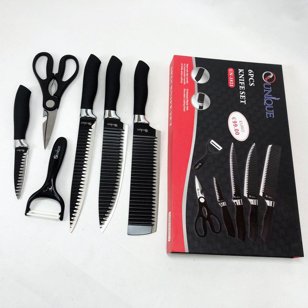 Ножі кухонні професійні UNIQUE UN-1821 6 шт, Відмінний набір ножів, Набір ножів для готування MW-67 Івано-Франківськ - фото 2