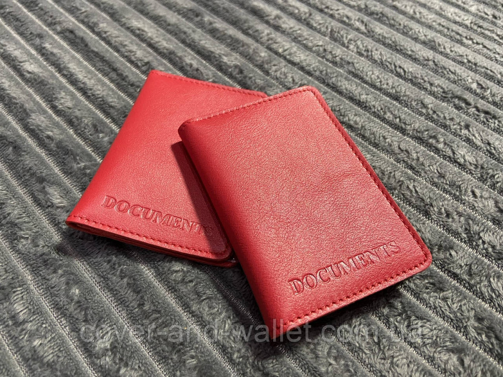Красная кожаная женская обложка для авто документов и id карты ST Leather Киев - изображение 6