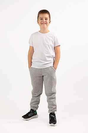 Детские теплые штаны,серый меланж 100% хлопок  Крохатушка одяг 164, Трехнитка с начесом Киев