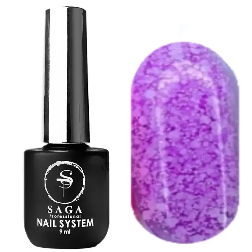Гель-лак SAGA Marmelade №5 летняя коллекция мармеладовых оттенков (сиреневый с хлопьями) 9 мл. Киев - изображение 1