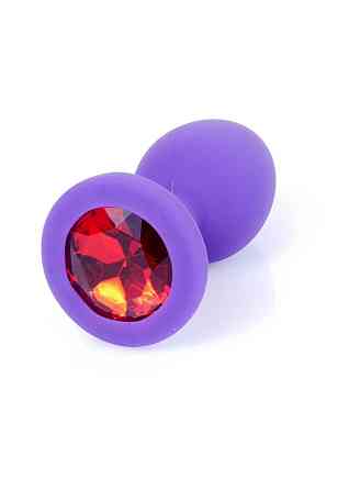 Анальна пробка - Jewellery Silicone Purple Plug S Red Sex Aura Київ