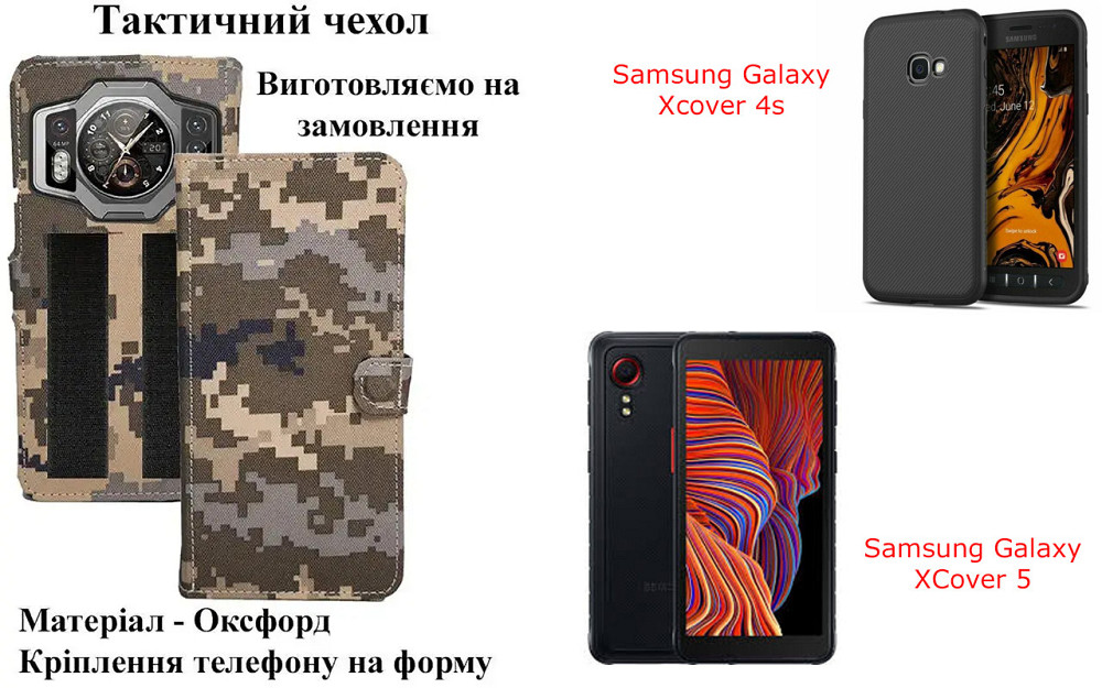 Тактический чехол для Oukitel WP19, WP19 Pro 2023, крепится к снаряжению на липучке Киев - изображение 1