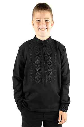 Вишиванка для хлопчиків, лляна, чорна, топ 140 Київ