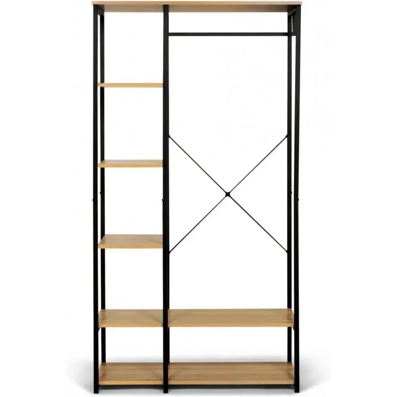 Напольная вешалка-стеллаж для одежды и обуви / Открытый стеллаж с полками 167х40х90см Коломия - фото 2