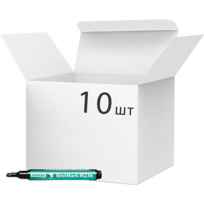 Маркер Stanger водостійкий, 1-4 мм, клин. накінечник чорний 10 шт (MARKER-PER-STM236B10) Вінниця - фото 1