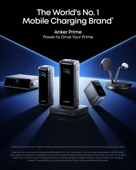 Зовнішній акумулятор Anker Prime Power Bank 20000 мА·год 220W, PD 140W, 3 порти, дисплей, швидка зарядка Київ - фото 8
