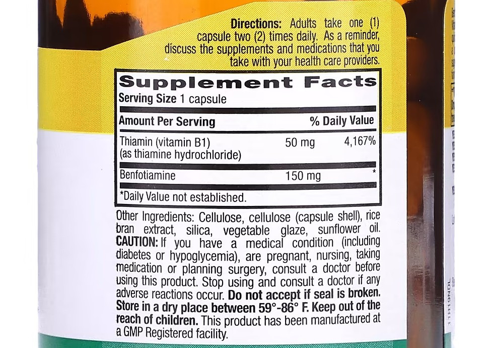 Бенфотиамин c тиамином, Benfotiamine, Country Life, 150 мг, 60 капсул Киев - изображение 2