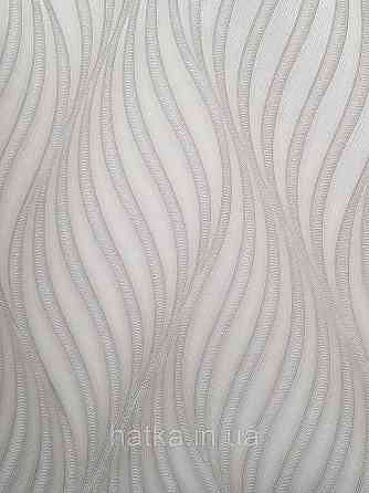 Обои виниловые на флизелине метровые Sintra Edelina абстракция волны листья структурные 3д серебристые серые Киев