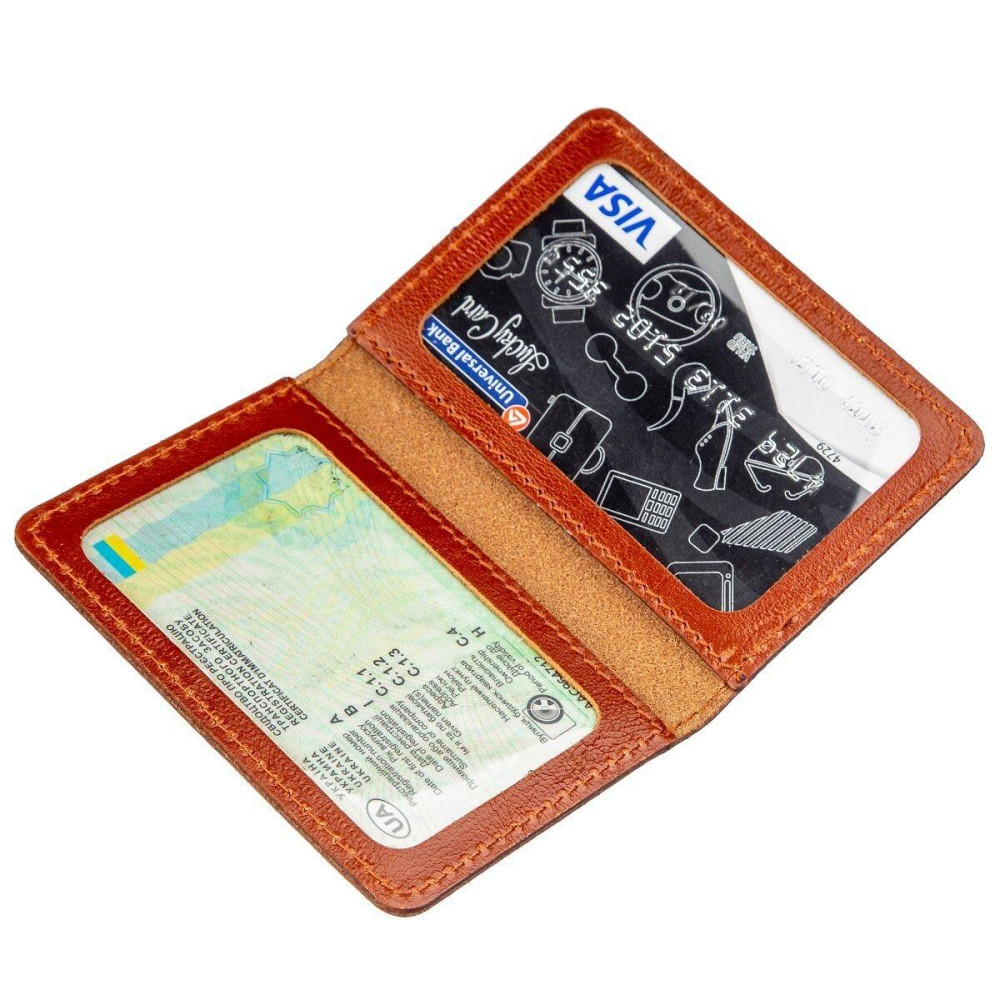 Обкладинка для пластикових документів водія або ID-карти Коричнева (SHVIGEL) Київ - фото 3