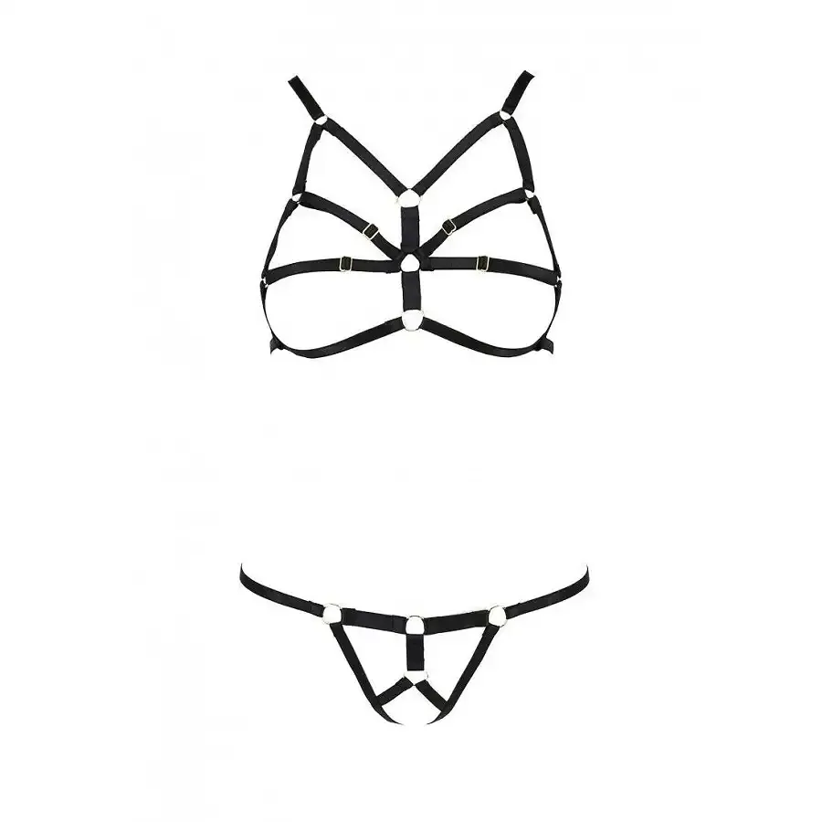 Комплект білизни зі стреп Passion Exclusive ARMANDA SET XXL/XXXL, black Львів - фото 5