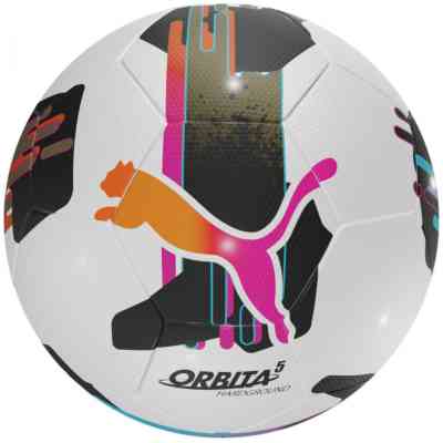М&apos;яч футбольний Puma Orbita 5 TB Hardground 084329-01 білий, чорний, рожевий 5 (4067981499809) Вінниця