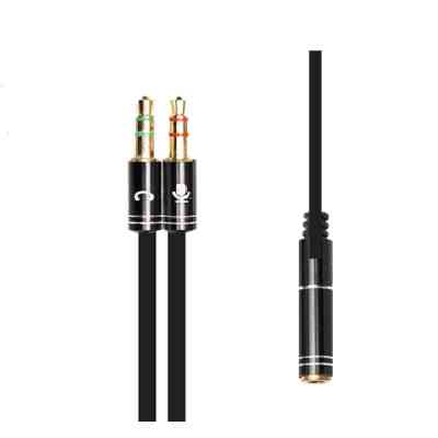 Кабель мультимедійний 3.5mm F to 2x3.5mm M 0.4m (4pin) black XoKo (AC-009) Вінниця