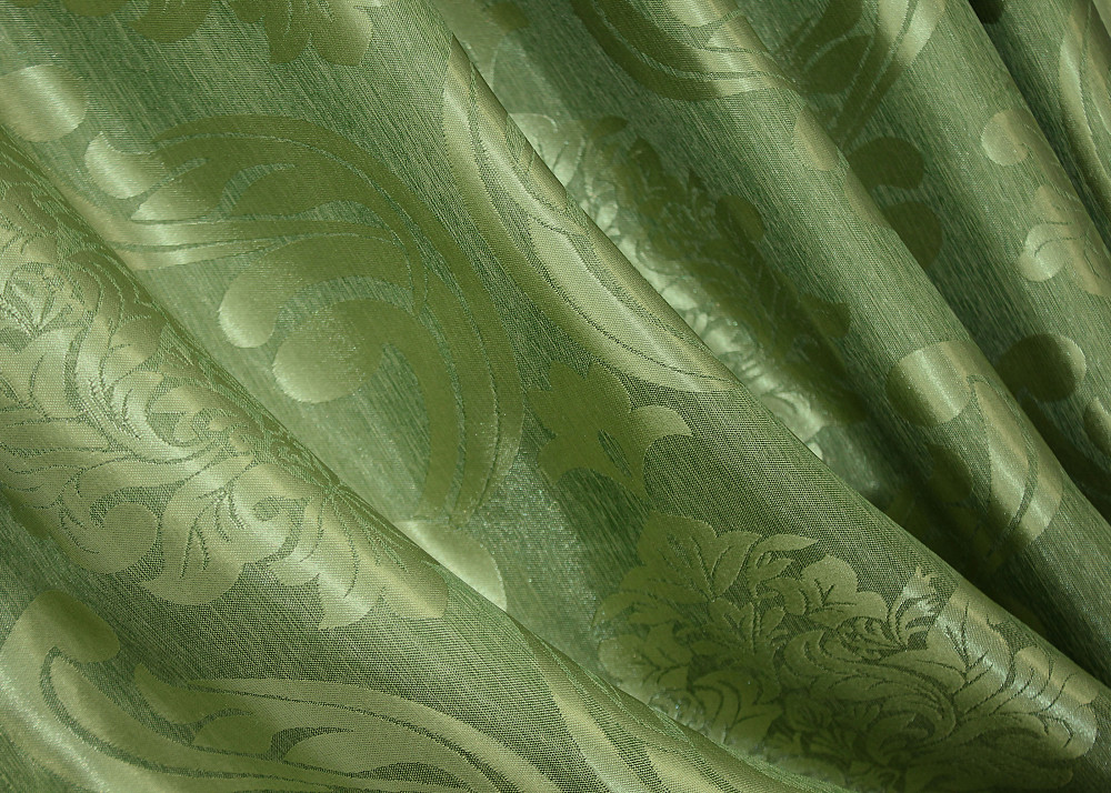 Комплект готовых штор VR-Textil Жаккард Лион № 607ш Оливковый 150х270 см 2 шт (30-375) Киев - изображение 6