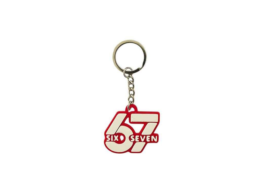 Брелок 3х4см пластик красно-белый 67 (six seven) ТМ 3DSD Киев - изображение 1