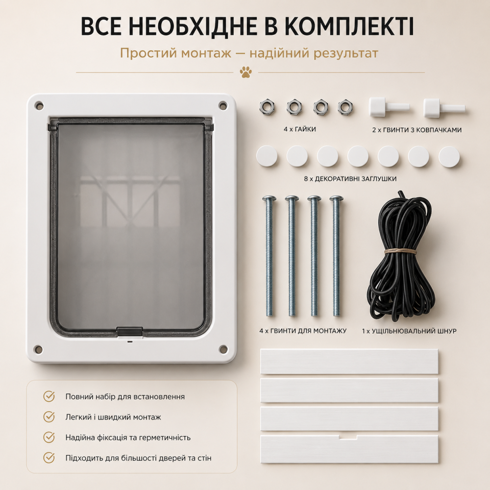 Двері для собак та котів HoMedics PetGate S (28x34см) білі — автоматичні вхідні дверцята в будку та двері, 4 режими Київ - фото 4