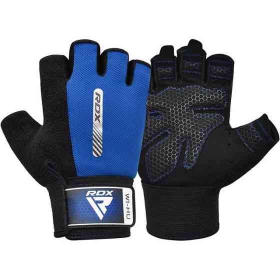 Перчатки для фітнесу RDX W1 HALF BLUE-S Кам'янське