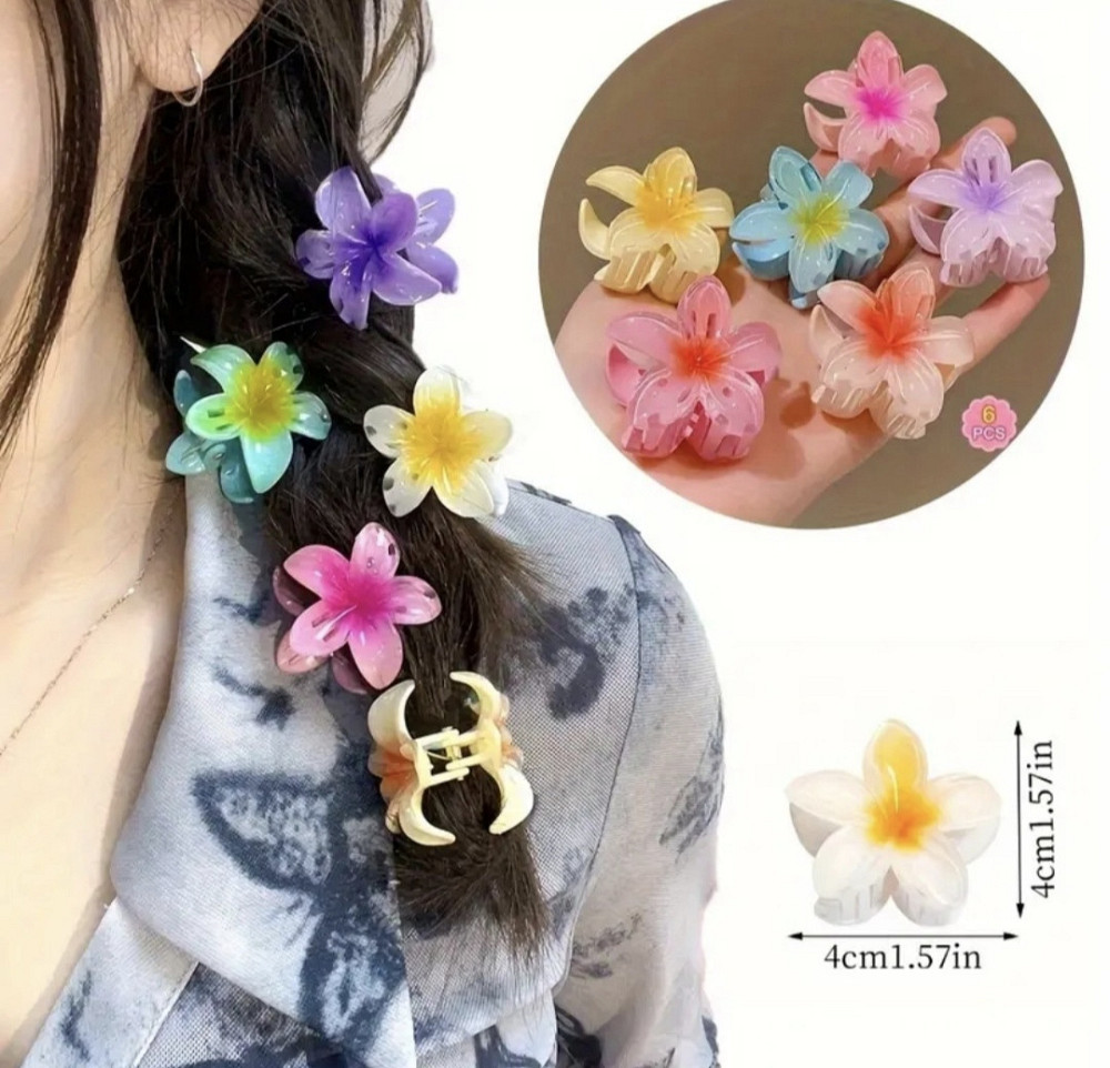 Комплект заколок квітки 6 шт (4 см) Смела - изображение 4