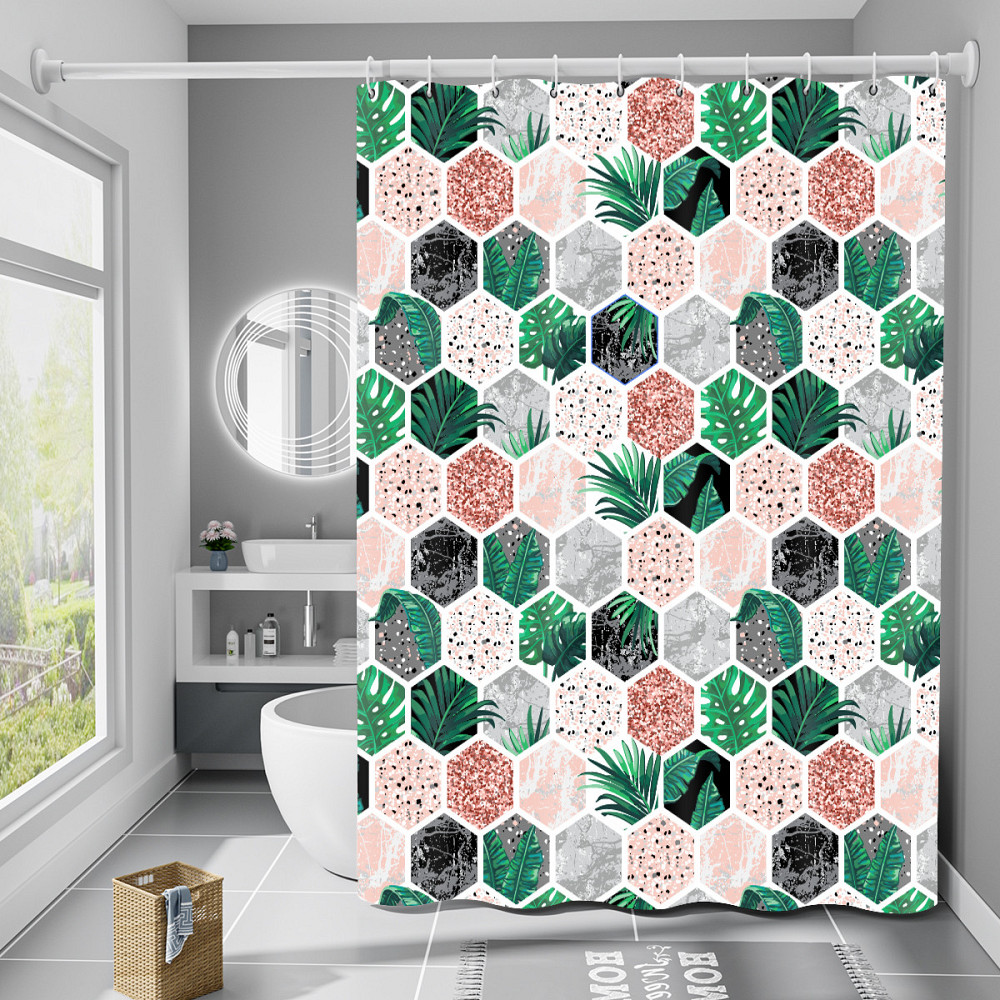 Шторка для ванны из полиэстера водонепроницаемая Bathlux 180x180 см с кольцами, занавеска для ванной комнаты Каменец-Подольский - изображение 4