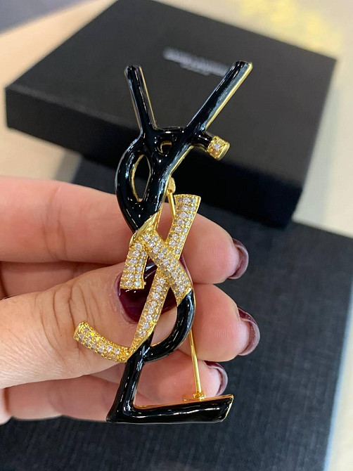 Сен Лоран брошка / Yves Saint Laurent брошка с цирконами Одесса - изображение 1