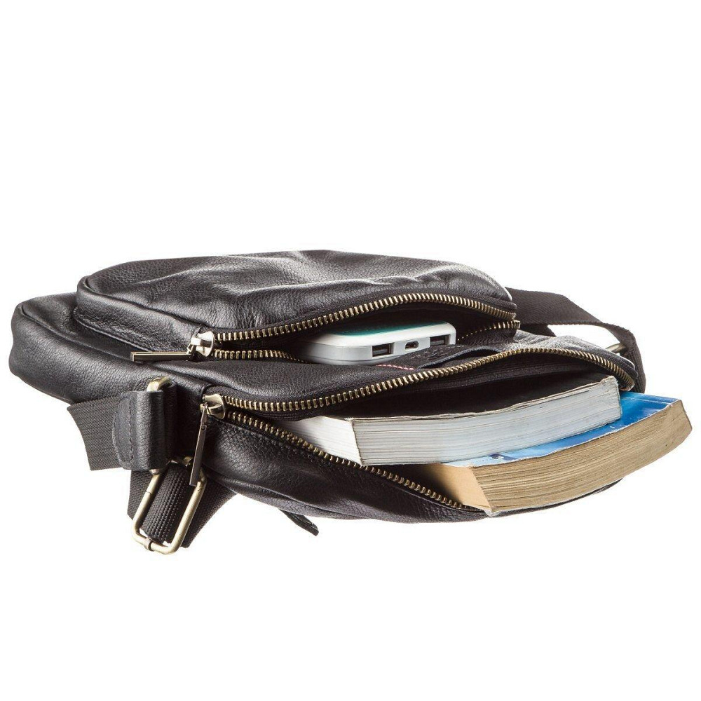 Чоловіча шкіряна сумка SHVIGEL 19111 Чорна Київ - фото 5