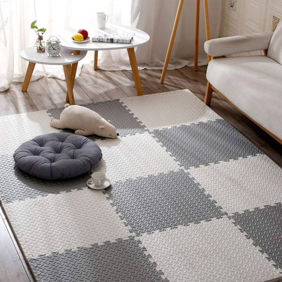 Килимок-пазл підлоговий, термокилимок, без покриття, Eva-піни, 6 пазлів 60*60 см, площа покриття 2,16 м²,товщина 1 см, сірий Кам'янець-Подільський