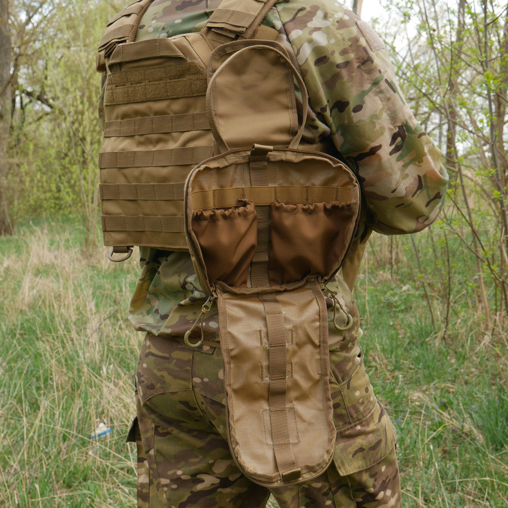 Подсумок-аптечка (быстрый сброс) Kiborg GU Cordura Coyote. Отрывной аптечный подсумок на пояс Киев - изображение 9