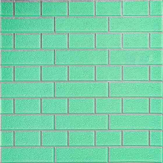 Зелена стінова панель з сріблястою цеглою Київ