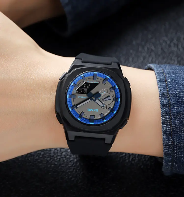 Часы мужские наручные Skmei 2091 (Черный/Синий/Черный) Винница - изображение 6