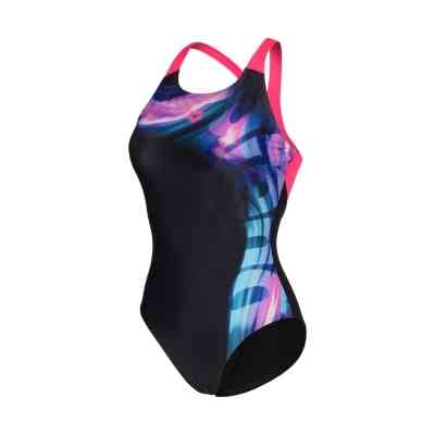 Купальник Arena Dreamhline Swimsuit V Back 008328-500 чорний, фіолетовий, бірюзовій 36 (3468337427940) Вінниця