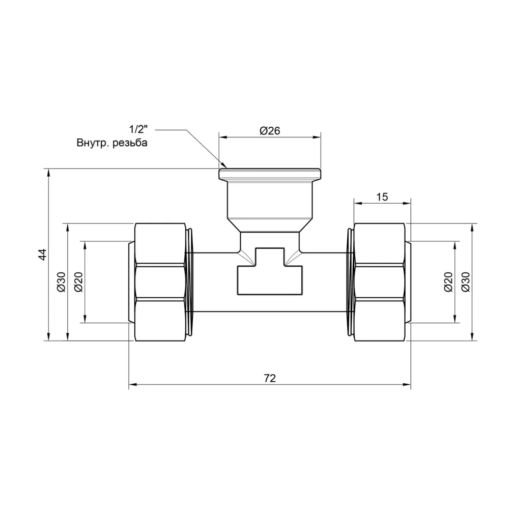 Трійник обтискний Thermo Alliance Standart 20х1/2"х20 ВР SD159W201520 Київ - фото 5
