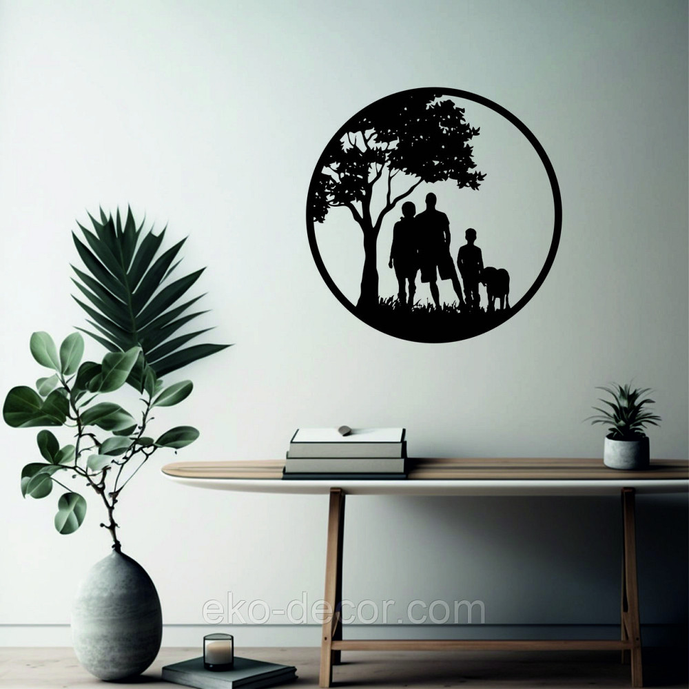 Декоративне настінне Панно «Сім'я», Декор на стіну 70*70 см, Чорний Київ - фото 7