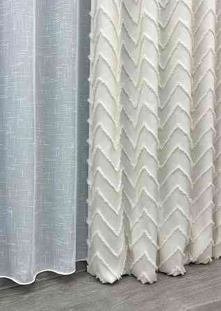 Шторная ткань Лен Букле цвет молочный 1815ш Киев