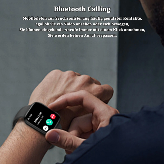Смарт-часы EYUSALL P114 1,85″, Bluetooth-звонки, пульсометр, SpO2, 100+ спортивных режимов, IPX8, iOS/Android, Black Киев