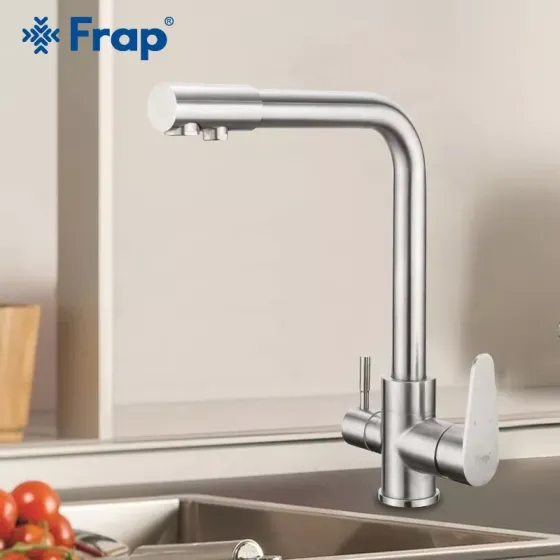 Смеситель для кухни с подключением к фильтру Frap F4348 сатин Киев
