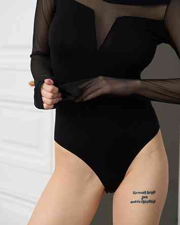 Женский Боди с Т-образной сеточкой по груди длинный рукав Ozkan 25261 S Киев