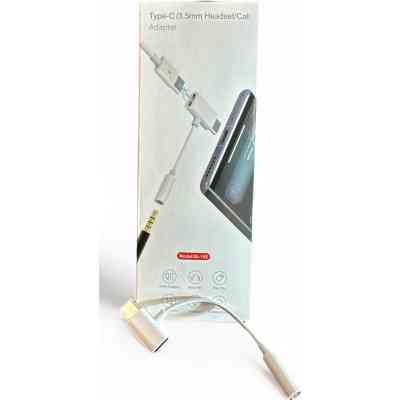 Переходник Type-C to Type-C Jack 3.5mm white AC-202 XoKo (XK-AC-202-WH) Винница
