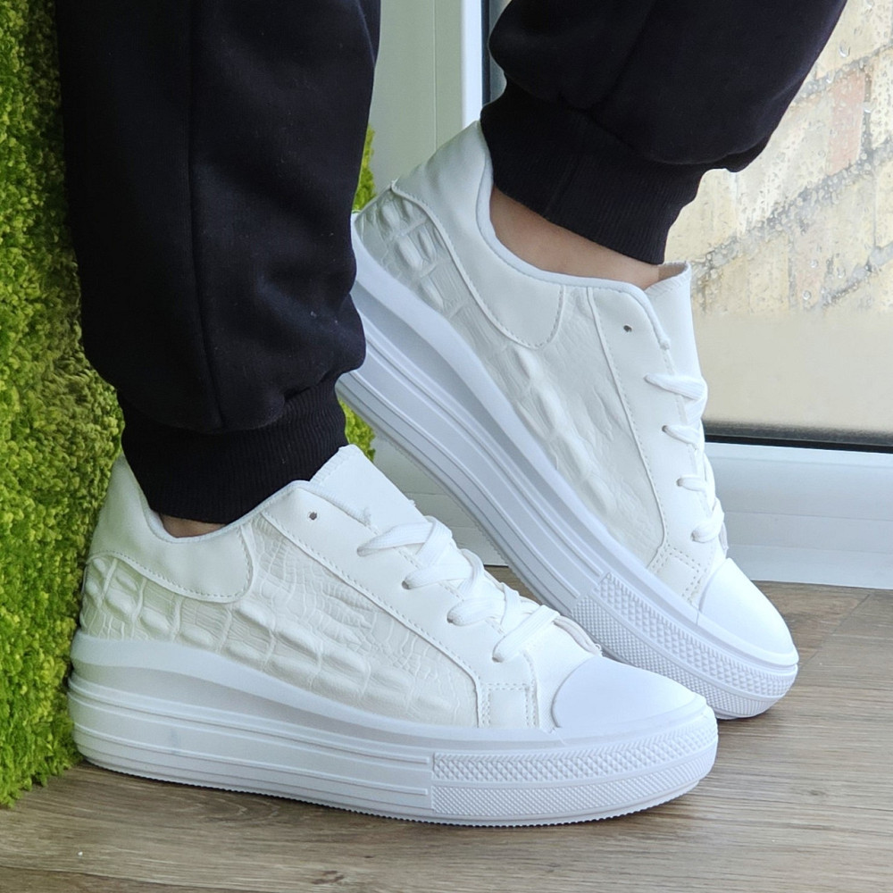 Жіночі Кросівки Кеди на Танкетці Білі Сліпони Мокасини на Платформі (розміри: 36,37,38,39,40,41) - 70-1 Дніпро - фото 9