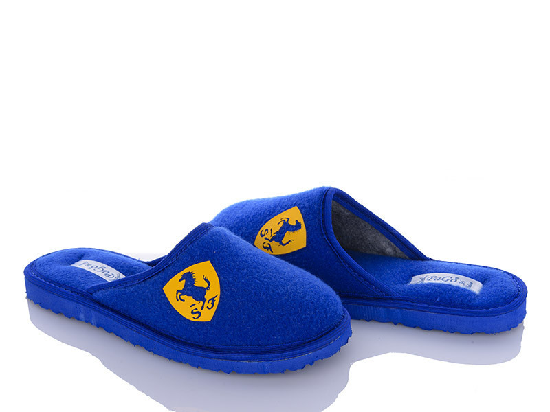 Хатні капці підліткові хлопчик домашні кімнатні PaGo "Жовтий Ferrari" Сині Одеса - фото 1